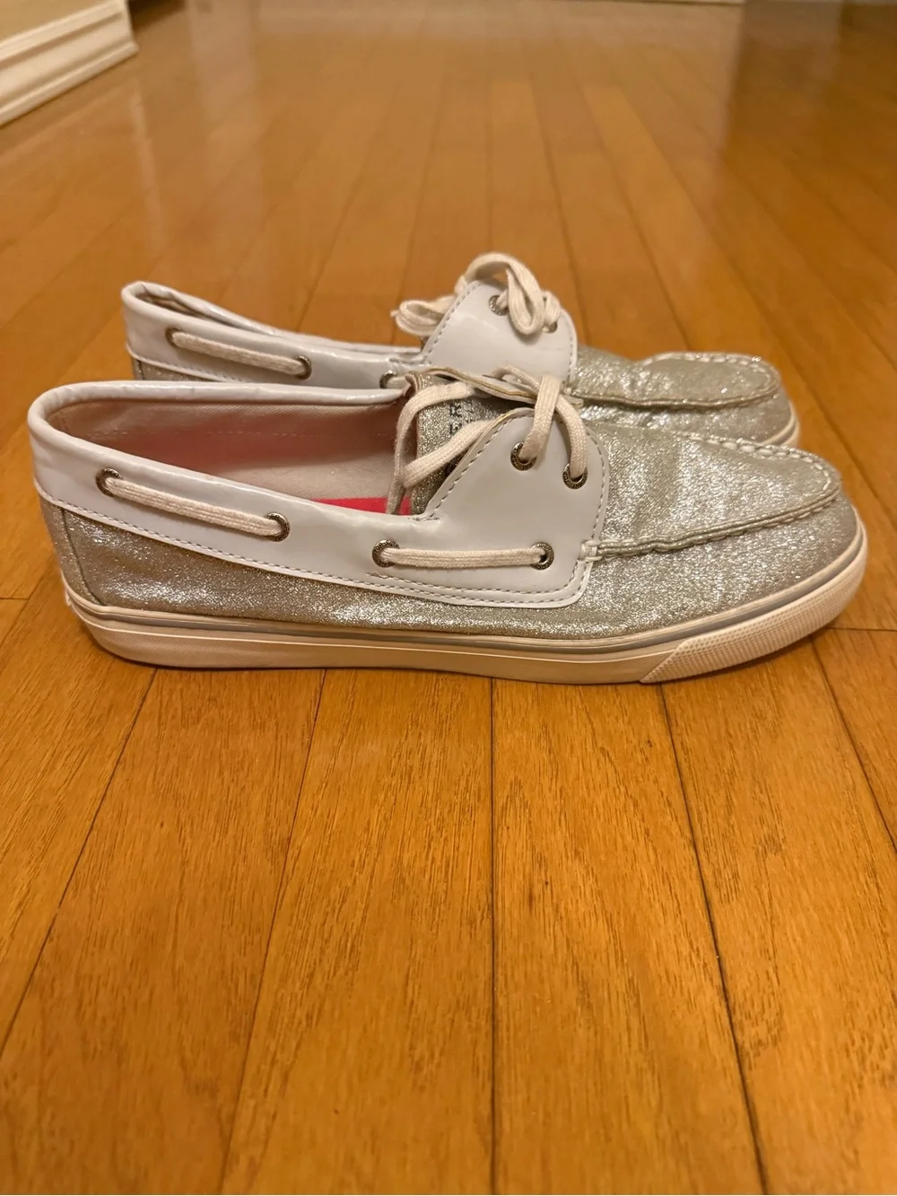 Sperry Silver Glitter Women's Boat Shoes